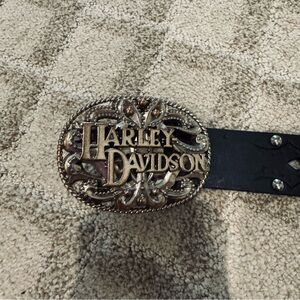 Harley-Davidson Black Belt with Silver Buckle